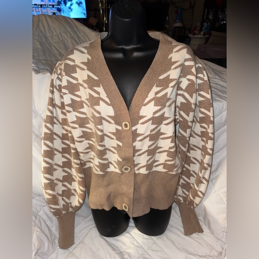 Sioni Balloon Sleeve Sweater Cardigan